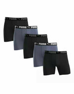 Calzoncillos tipo bóxer Puma Performance Sport Luxe para hombre, paquete de 5, talla L (36-38)