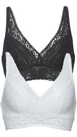 Felina Womens 2 Pack Lightweight Signature Stretch Lace Bralette