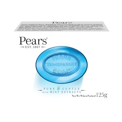 PEARS Jabón en barra con extracto de menta suave y puro, 4,4 oz/125 g