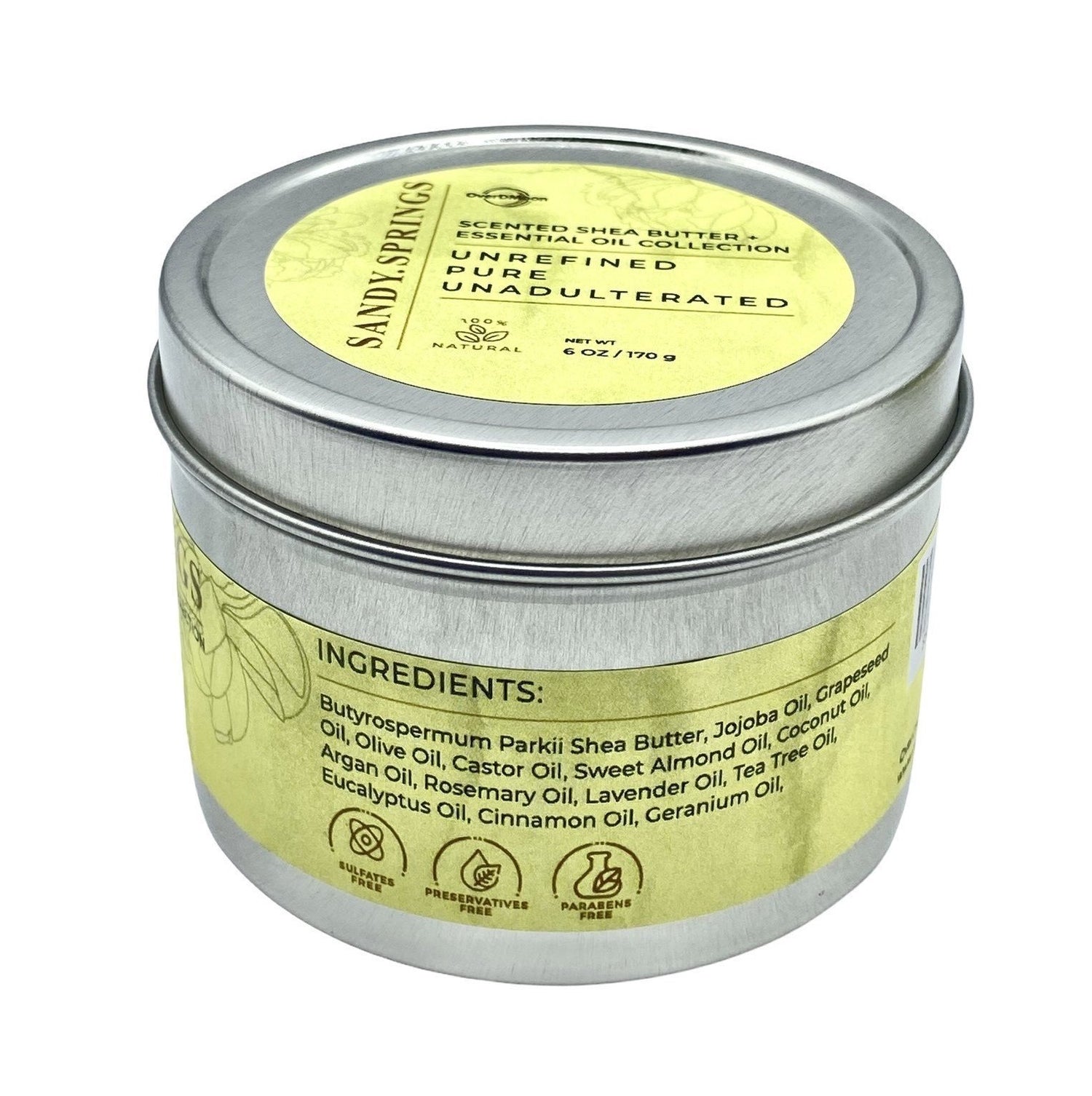 Beurre de karité SANDY.SPRINGS - « Santé de la peau + soulagement de l'anxiété » 6 oz