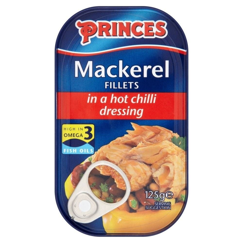Filetes de caballa Princes con aderezo picante (125 g) - Paquete de 6