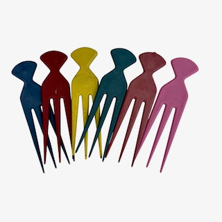 African Hair Braiding Comb - (Assorted Colors) Pack of 2