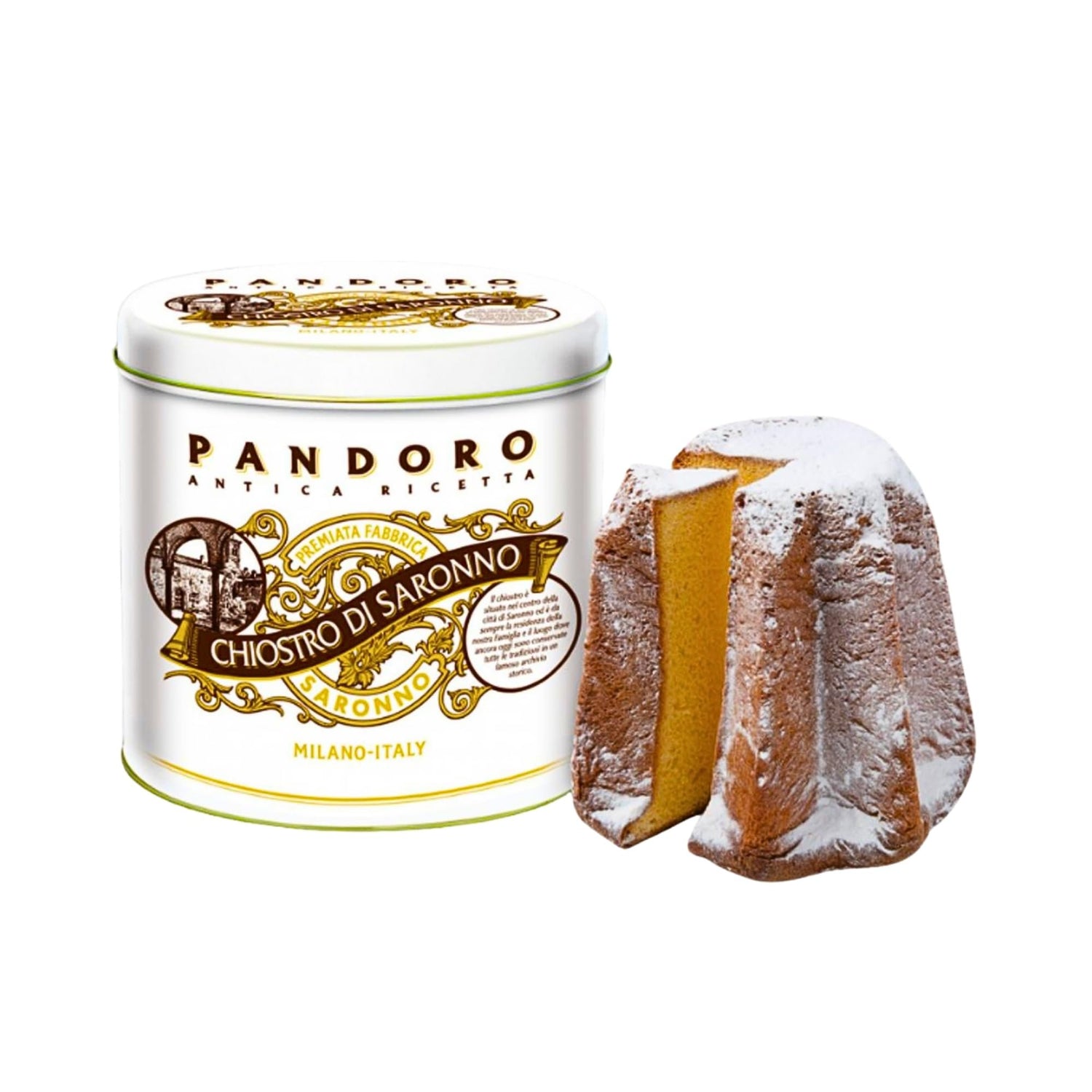 Chiostro di Saronno Pandoro Italian Cake - Classic (White Elegance Tin, 35.3oz)