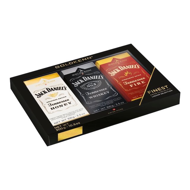 Goldkenn Jack Daniel's Three-Bar Milk Chocolate Gift Pack (Honey, Whiskey & Fire)