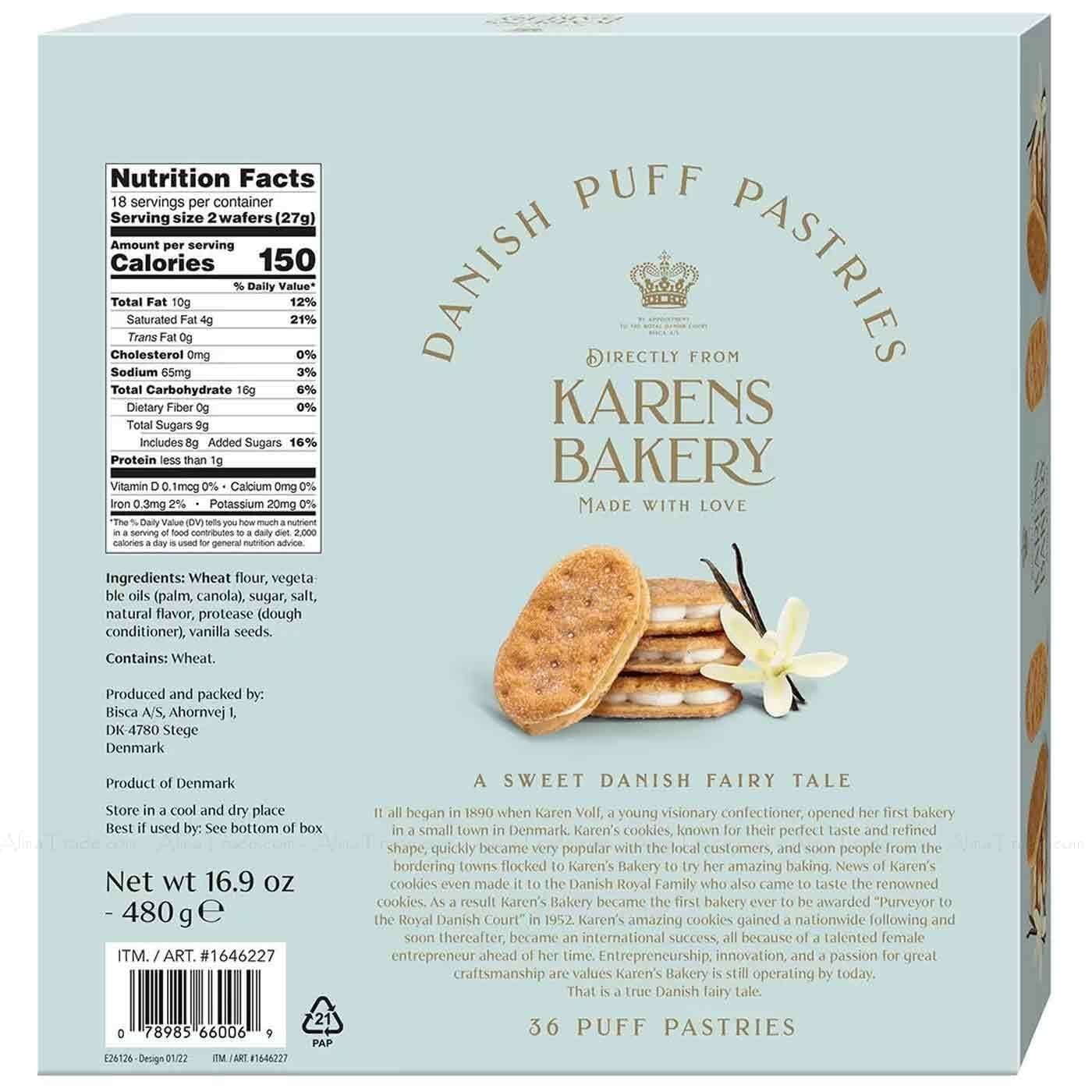 Karens Bakery Danish Puff Pastries (Vanilla Flavor) 16.9 oz