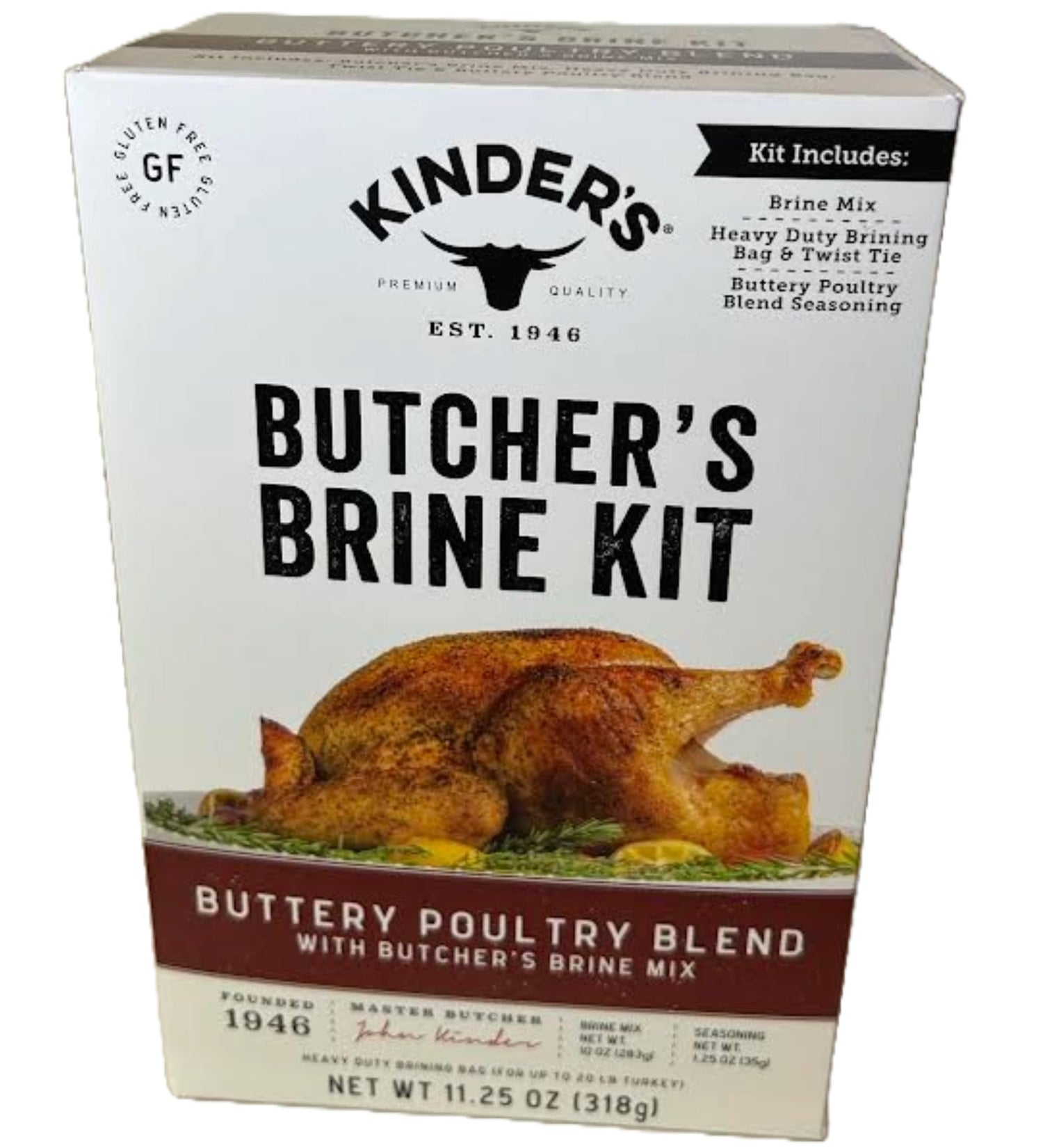 Kinder's Butcher's Turkey Brine and Rub Kit with Brining Bag, Garlic and Herb, 12-ounces