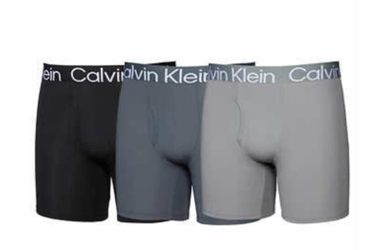 Calvin Klein Men's Microfiber Boxer Briefs Pack of 3 - Large