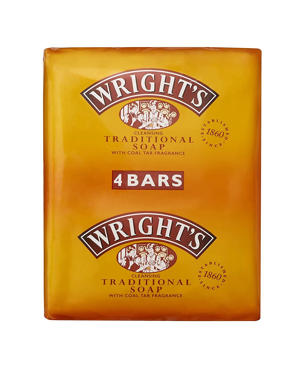 Jabón de alquitrán de hulla de Wright - Paquete de 4