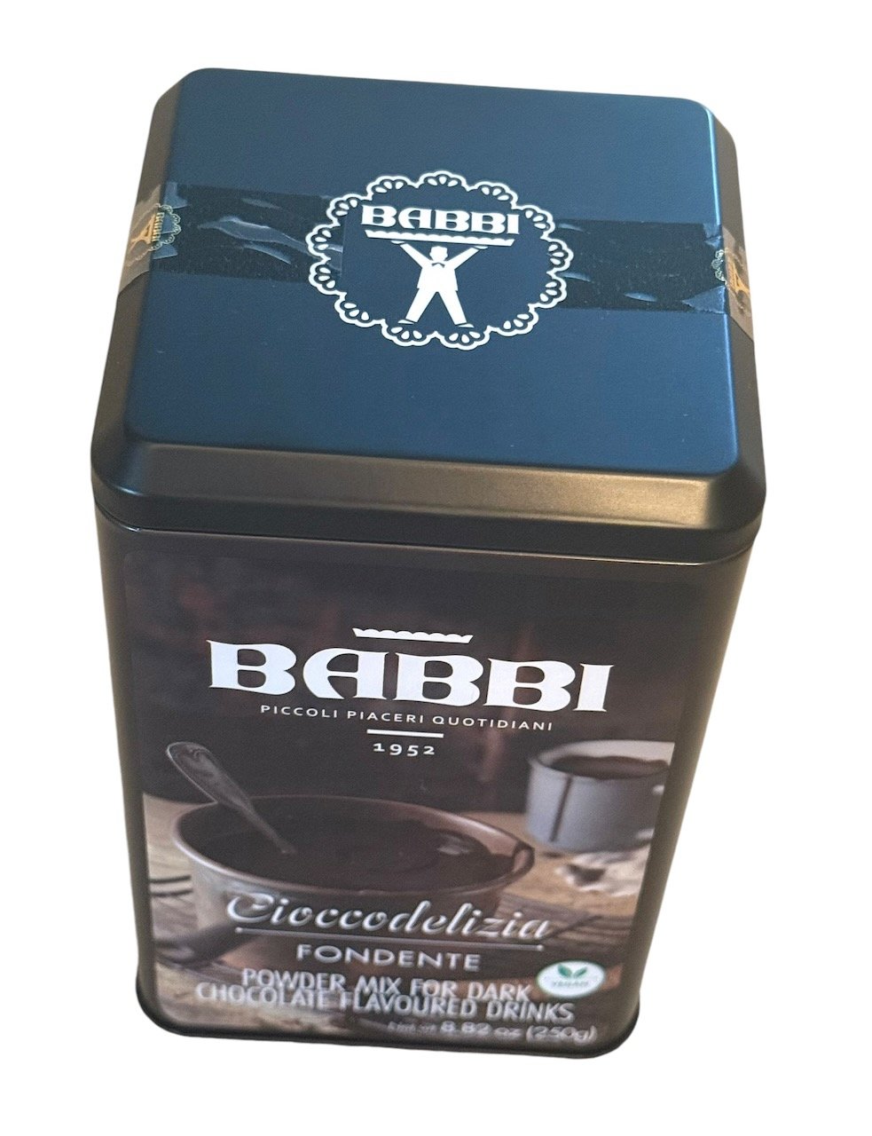 Babbi Dark Hot Chocolate Mix - Fondente Black Cocoa Powder Drink MIx - Hot Cocoa Mix from Italy - Hot Chocolate Powder - Gluten Free Dark Cocoa Powder - Premium Italian Dark Chocolate Powder (8.8 oz)