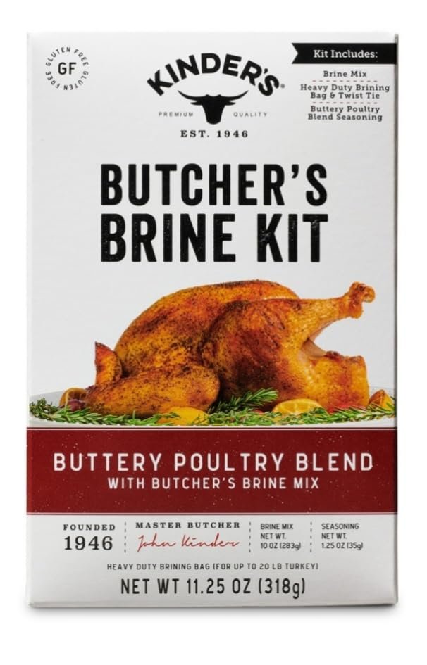 Butcher’s Turkey Brine Kit, 11.25oz, kinders and Turkey Bone Broth Gravy, 4oz,