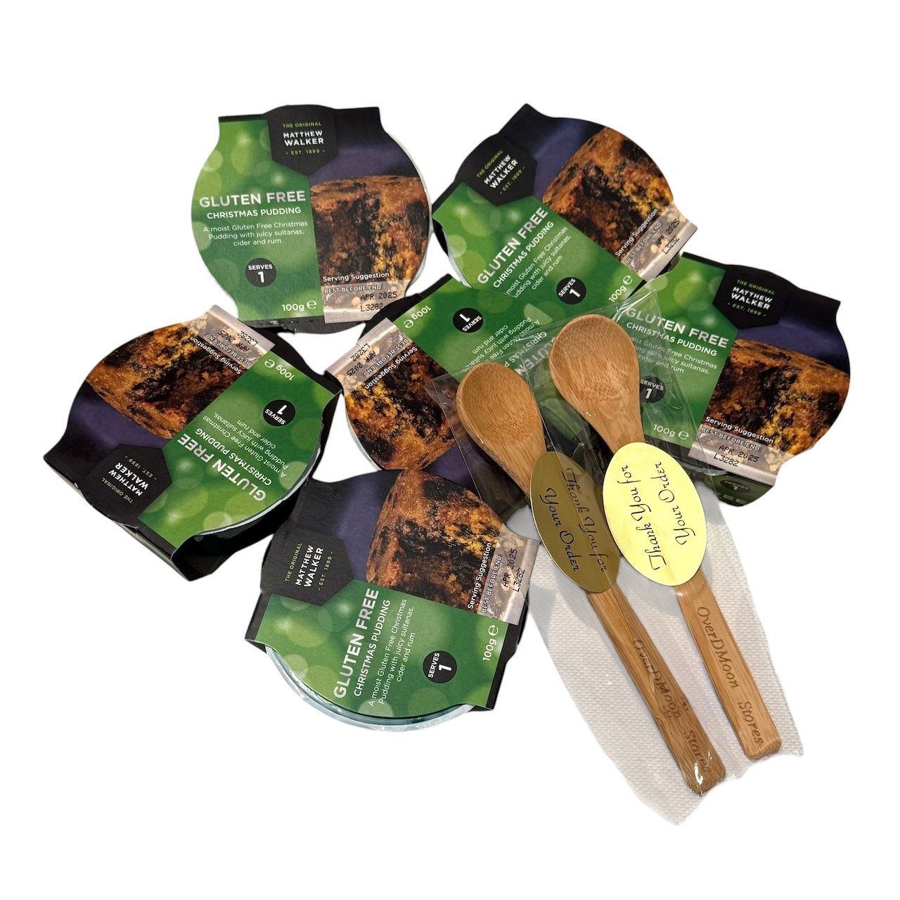 Matthew Walker Gluten Free Christmas Pudding & Spoon Gift Set - 100g x 6