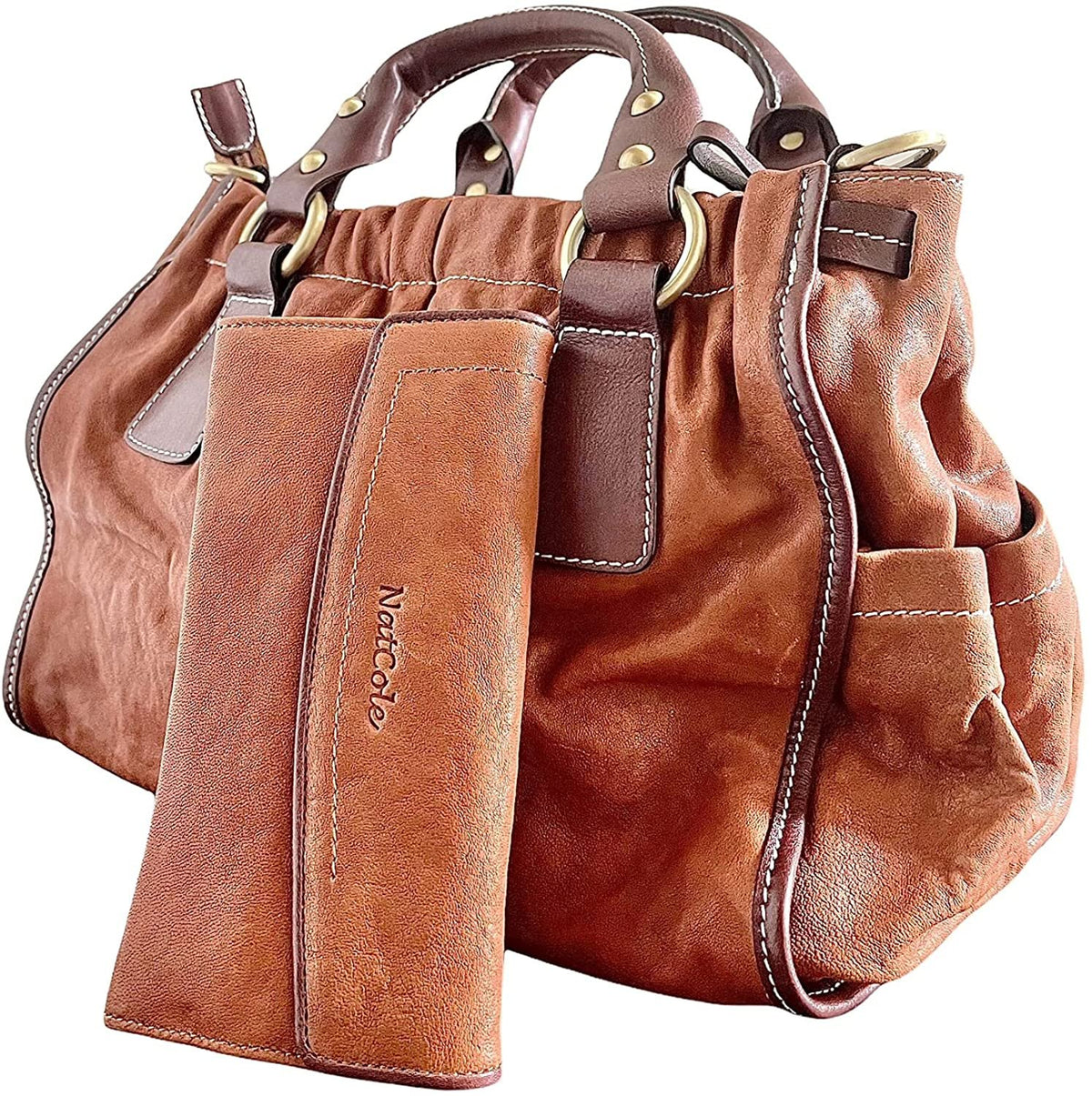 Sac à main en cuir de veau Natcole avec portefeuille assorti