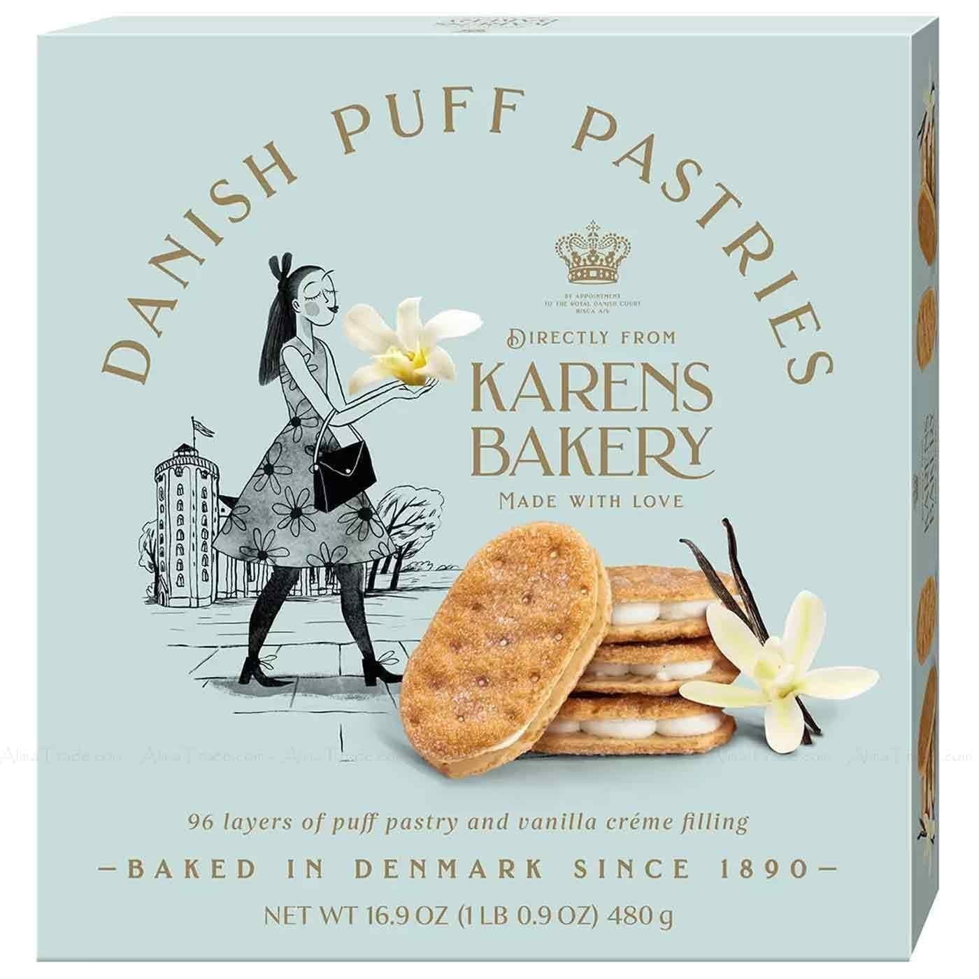 Karens Bakery Danish Puff Pastries (Vanilla Flavor) 16.9 oz