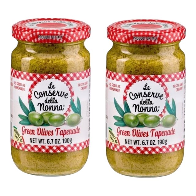 Le Conserve della Nonna Green Olives Tapenade Pack of 2 - 6.7oz (190g)