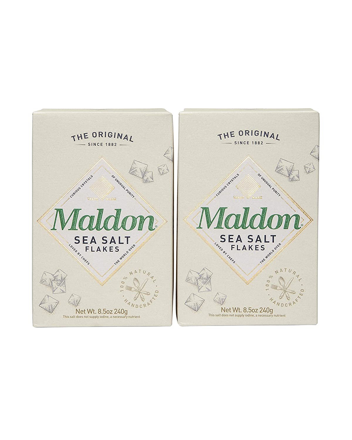 Maldon Salt, Sea Salt Flakes, 8.5 oz (240 g), (Pack of 2)