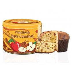 Chiostro Di Saronno Apple & Cinnamon Panettone in Tin- Filled with Candied Apples and Cinnamon 26.5 oz Milano Made in Italy