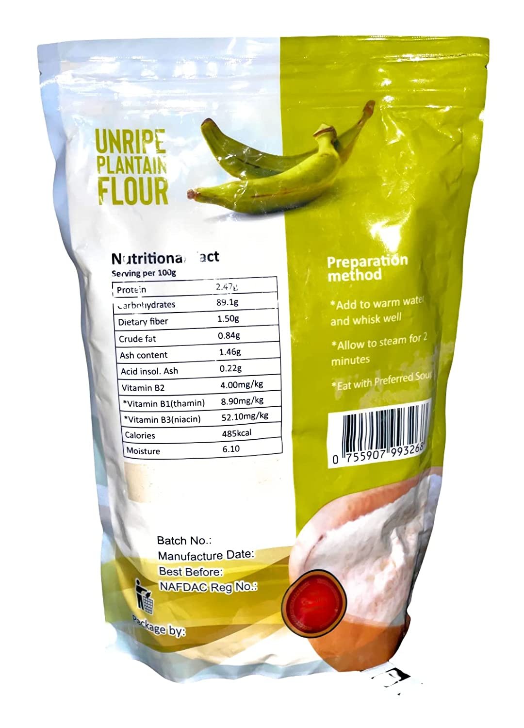 Unripe Plantain Flour - 2.21lb