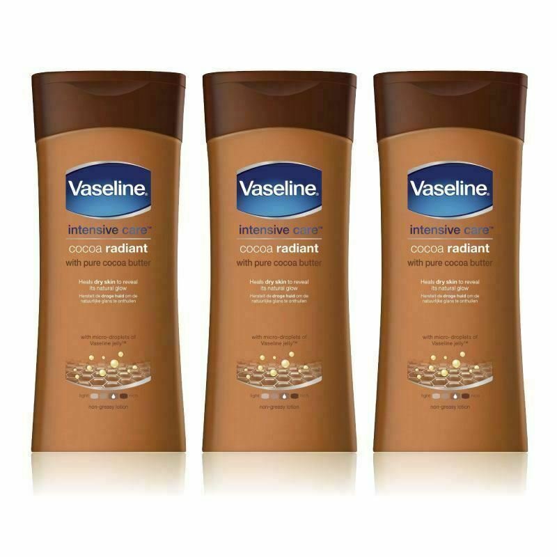 Vaseline Intensive Care Cocoa Radiant (UK) - 400 ml (Pack of 3 ) - USA Seller