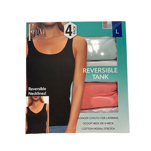 Felina Women's Reversible Necklines Tank Cotton Modal 4 Pack Large –  OverDMoon Stores