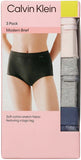 Calvin Klein Women's 3 Pack Modern Brief (Nymphs/Heather Gray/Navy) Large