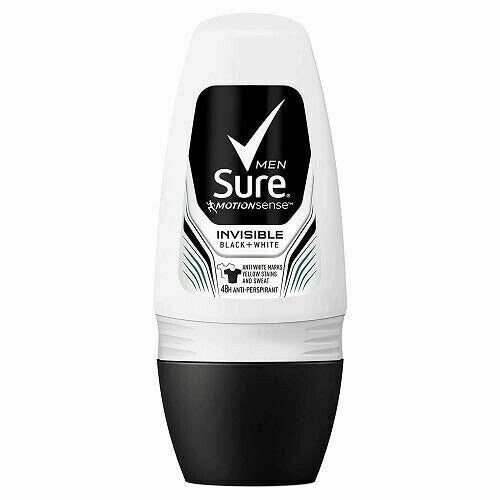 Sure Men Deodorant Invisible Black+White 50ml (Pack of 6)