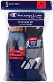 Champion Men's Boxer Briefs All Day Comfort No Ride Up Double Dry X-Temp 5 Pack